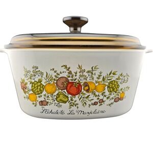 Corning Ware Spice of Life A-3-B 3 Qt Casserole Amber Lid USA Vintage